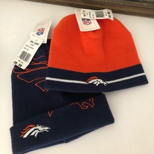 Women’s Broncos NFL beanies (2) and hat